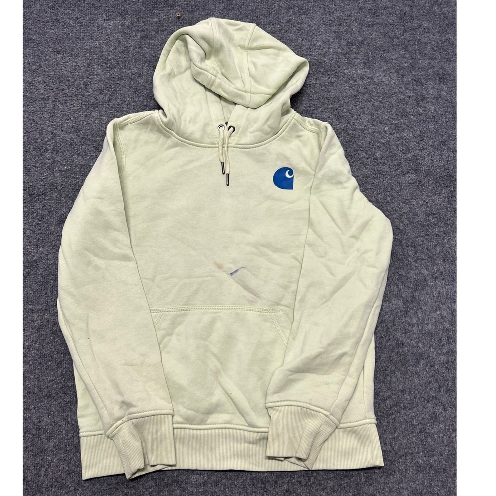 Carhartt Hoodie Womens Size S Light Green Relaxed Fit Graphic Logo TS0288-W Fair